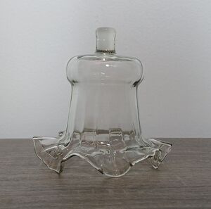 Vtg HomeCo Clear Glass Peg Sconce Votive Cups Fluted Ruffled Edge Tulip Shape 4"